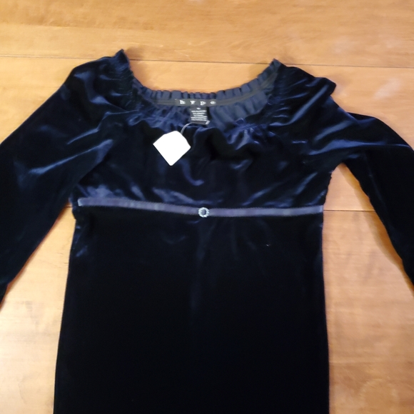 NWT Hype Girls Navy Blue Velour Dress - Picture 3 of 15